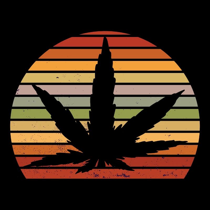 Cannabis leaf Retro Sunset