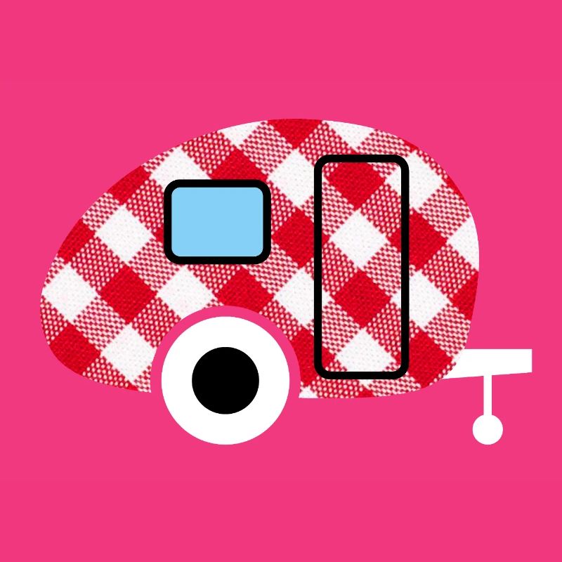 Caravan Caravan Checkered Check Pattern Camping Fan