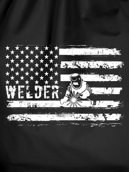 Welder Cat on US Flag
