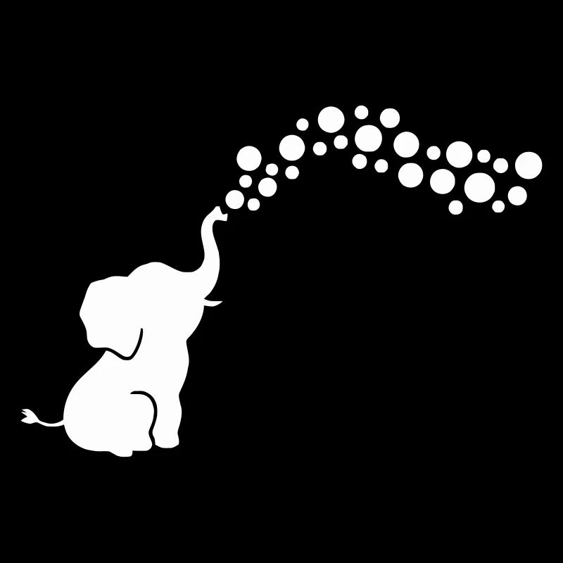 Verspielter Elefant, der Blasen bläst