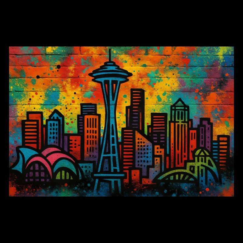 Graffiti der Seattle Skyline
