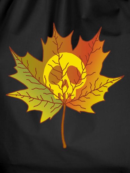 Skull and dead leaf