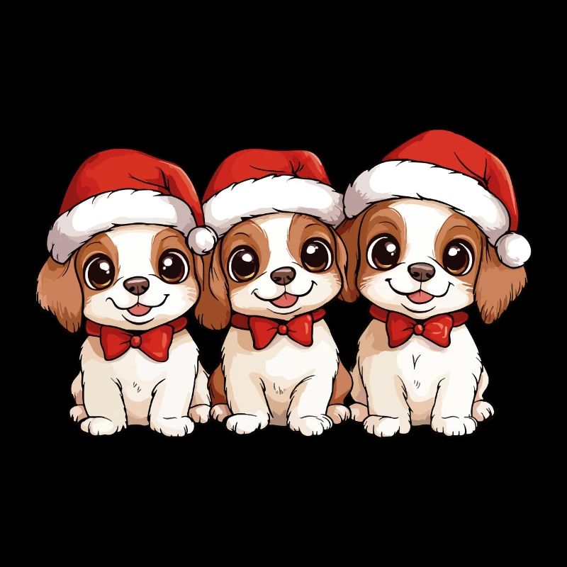 Chiens Noël Mignon Mignon Noël Noël