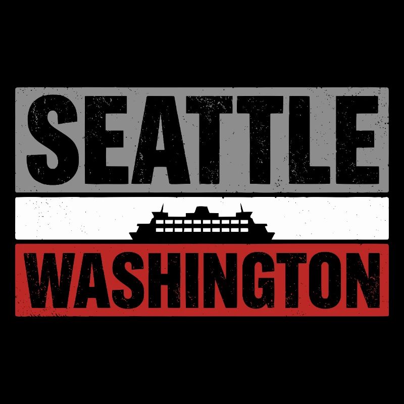 Souvenir de typographie rétro du ferry de Seattle Washington