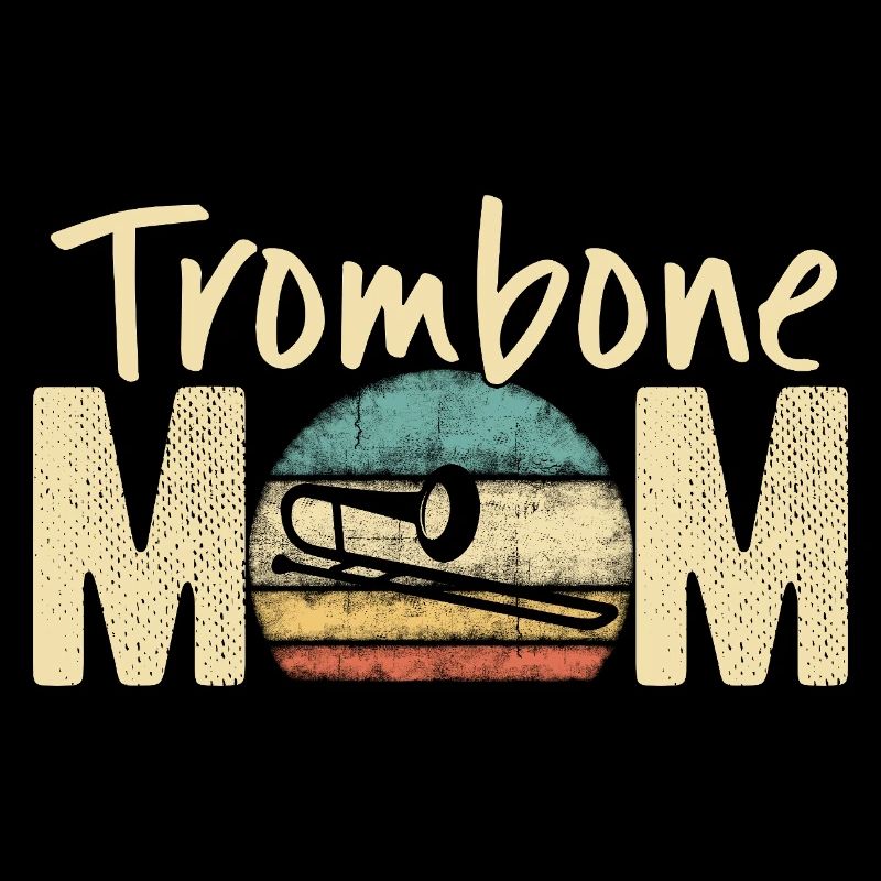 Trombone Mom Retro Vintage Marching Band Design