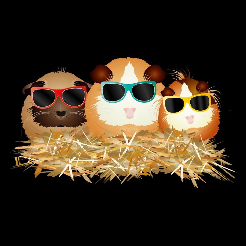 cool guinea pig group with sunglasses