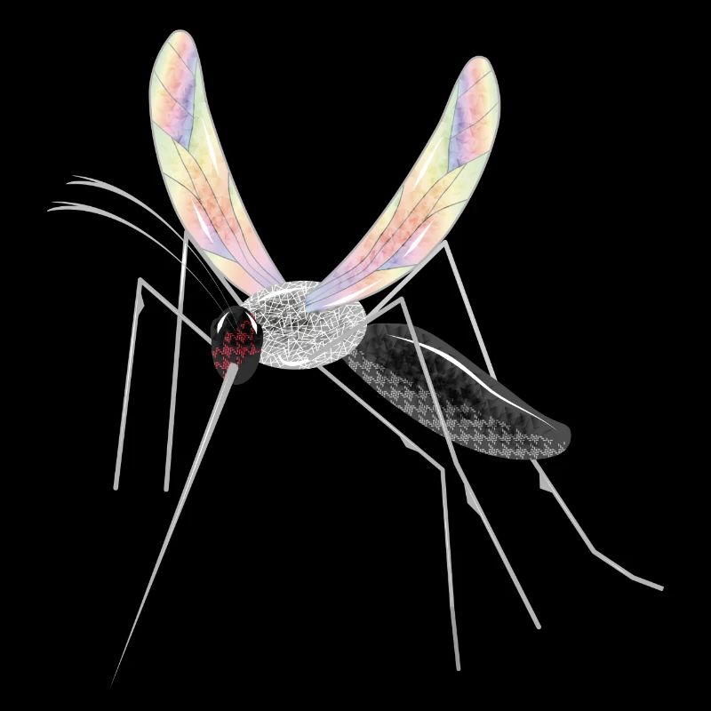 irisierende Zeichnung einer Stechmücke Mosquito