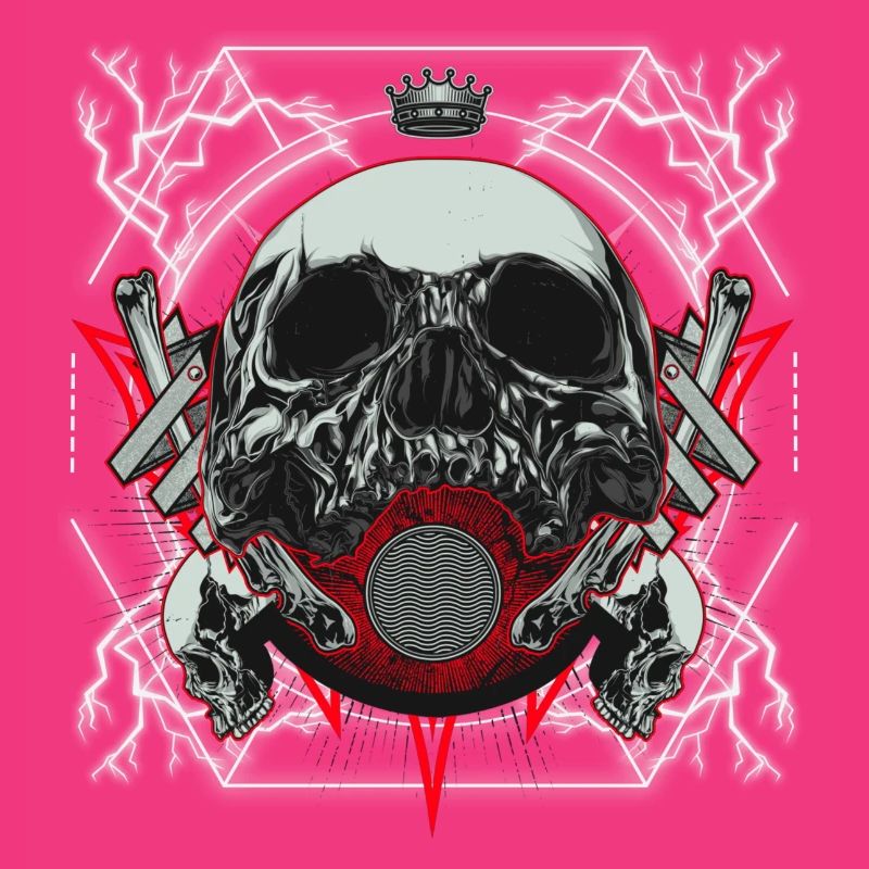Skull Artwork with Lightning