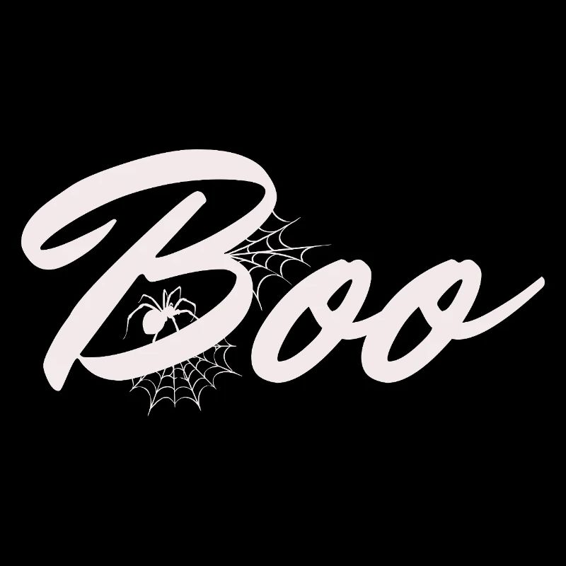 Boo Halloween Spider Web Lettering