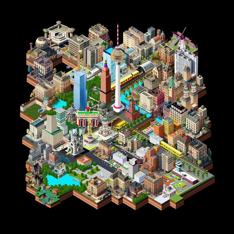 Berlin Retro Video Game Map City Map
