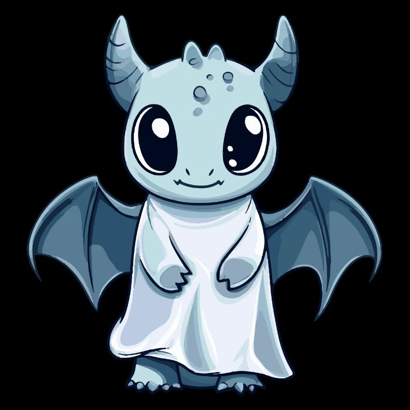 Dragon Halloween Comic Ghost