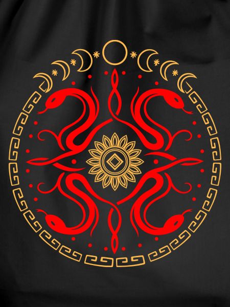 Snake wheel with moon phases