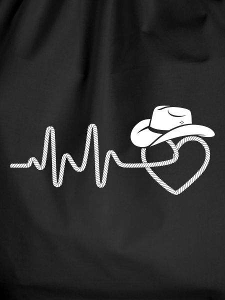 Heartbeat with cowboy hat