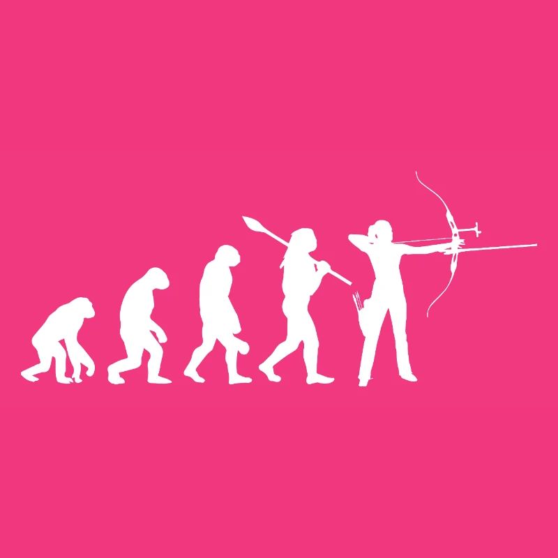 Evolution der Bogenschießfrau Bogenjägerin Sportgeschenk