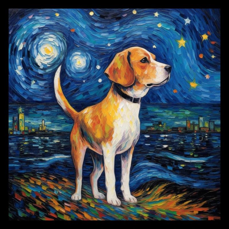 Beagle Starry Night