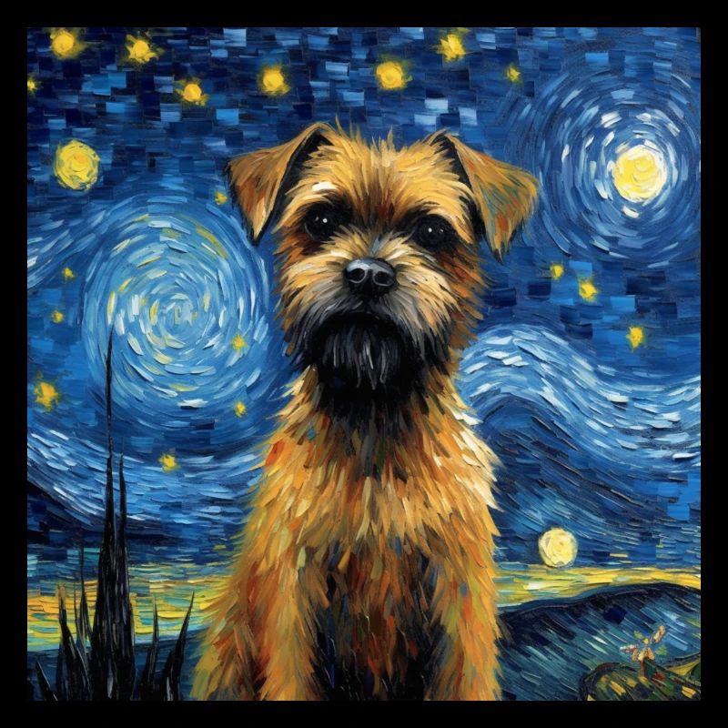 Border Terrier Starry Night