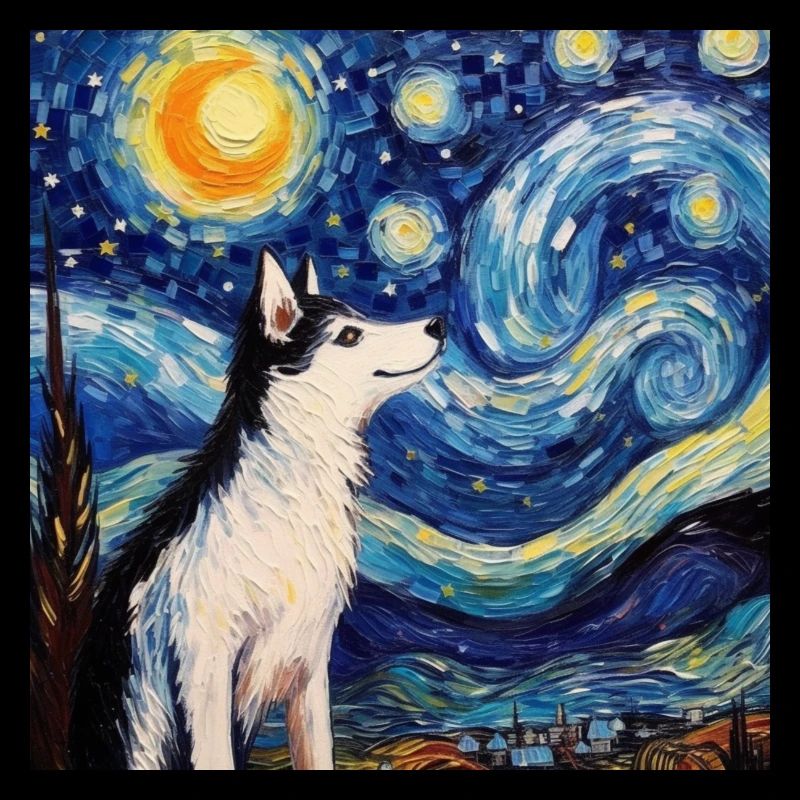 Husky Starry Night