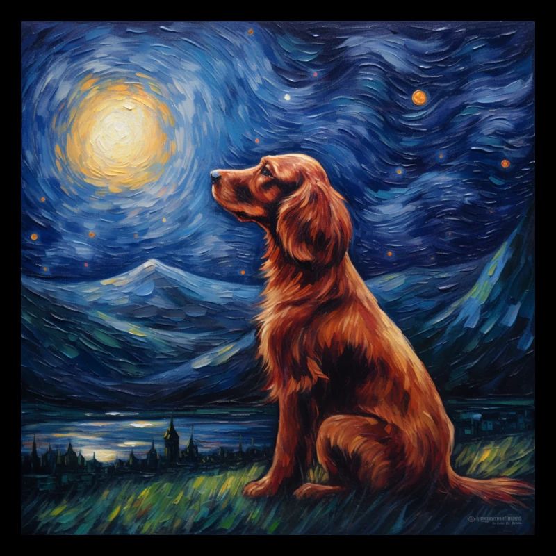 Irish Red Setter Starry Night