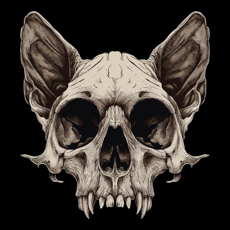 Zombie Cat Skull