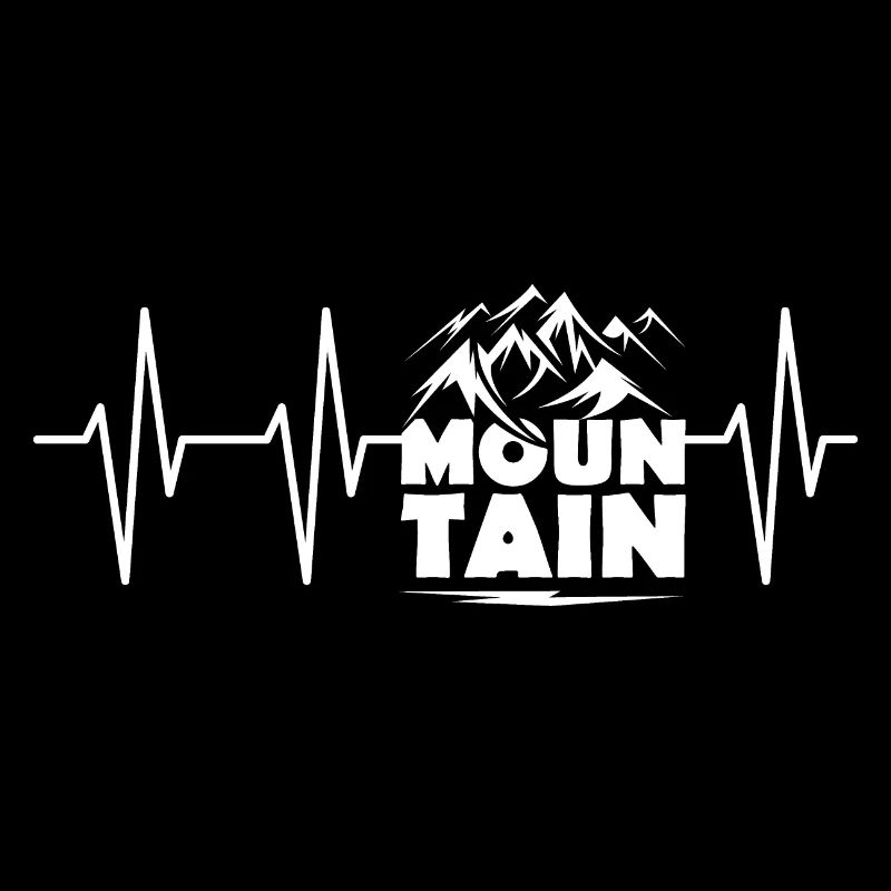 Mountain Mountain Mountains Heartbeat Pulse Symbole ECG