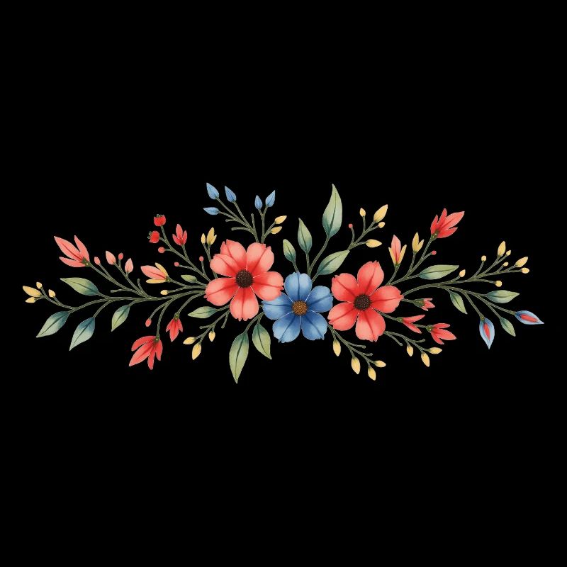 Aquarell Blumengemälde Kunstdruck