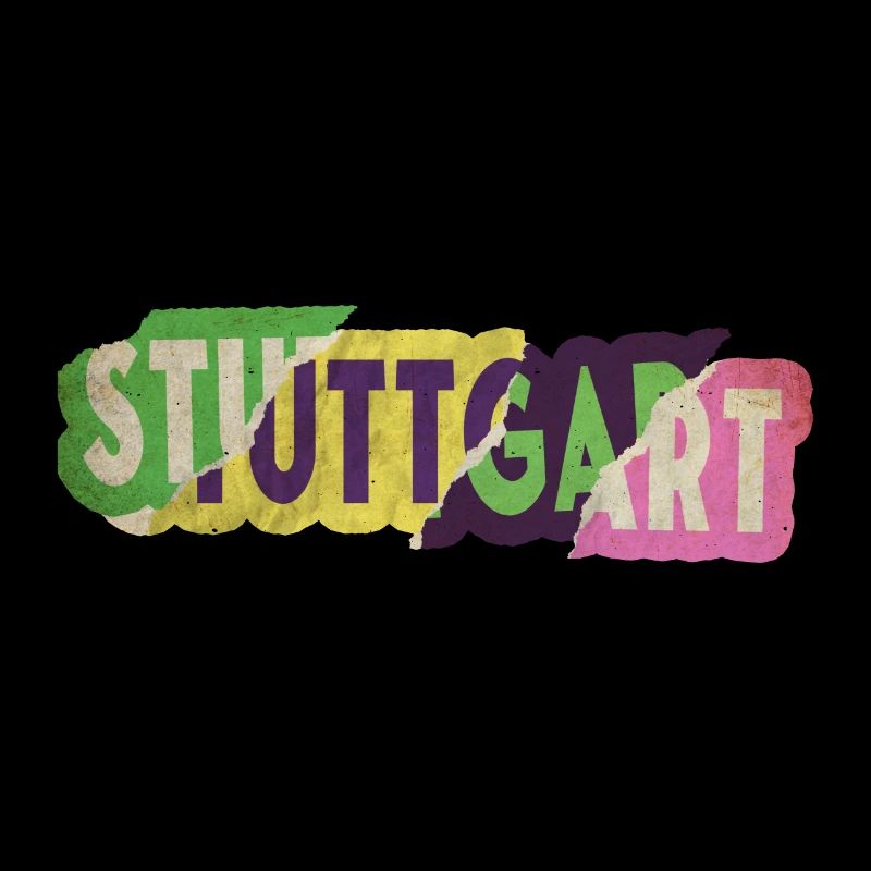 Stuttgart Germany City Font Punk Retro