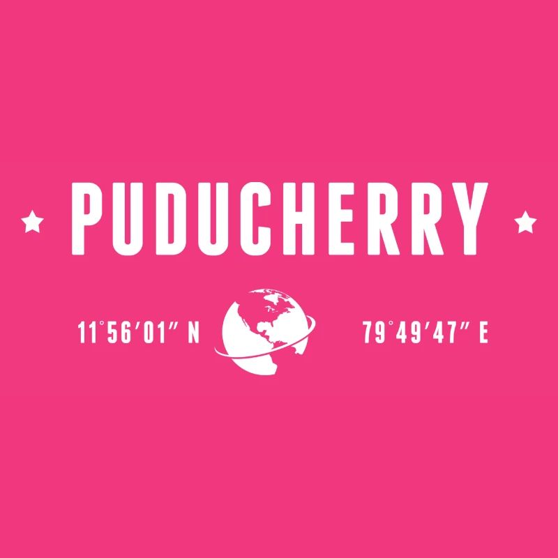 PUDUCHERRY Stylized Geographical Coordinates