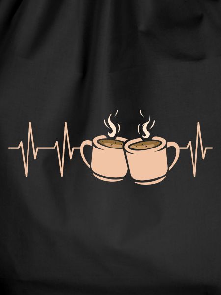 Coffee Pulse Heartbeat Two Cups