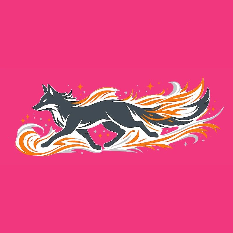 Flaming fox in fire flight