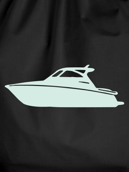 Yacht silhouette in pastel mint