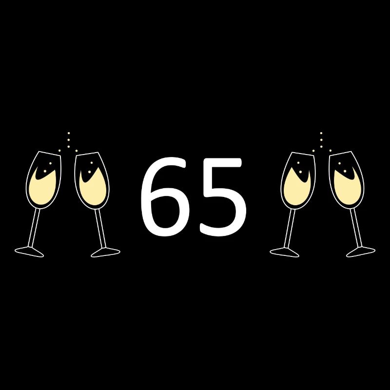 65e anniversaire 65 ans 65 Numéro 65 Noir