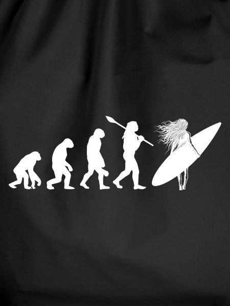 Surfing Evolution Weibliche Surfer-Silhouetten-Kunst