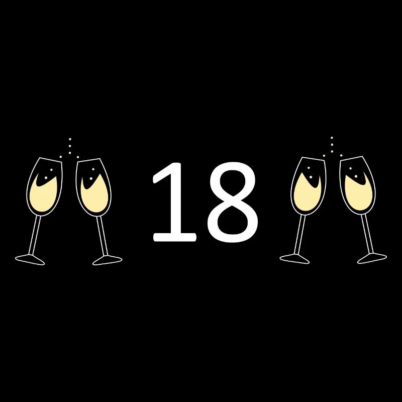 18e anniversaire 18 ans 18 Numéro 18 Blanc