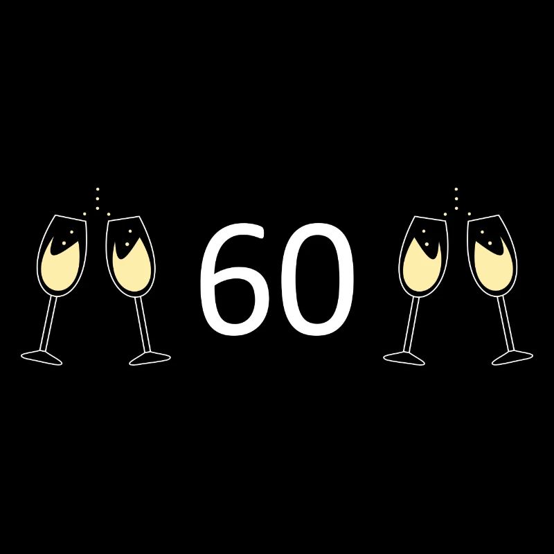 60e anniversaire 60 ans 60 Numéro 60 Blanc