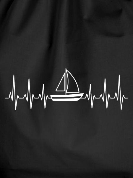 Heartbeat with sailboat ship