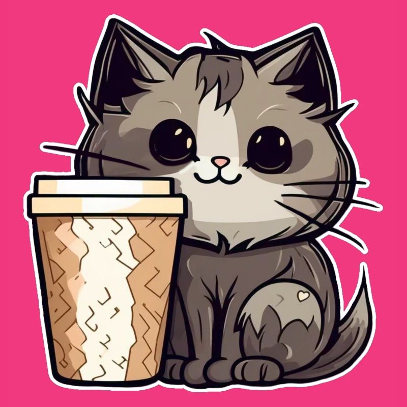 Chat de café mignon