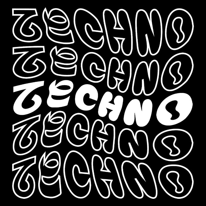 techno wavy geometric logo design