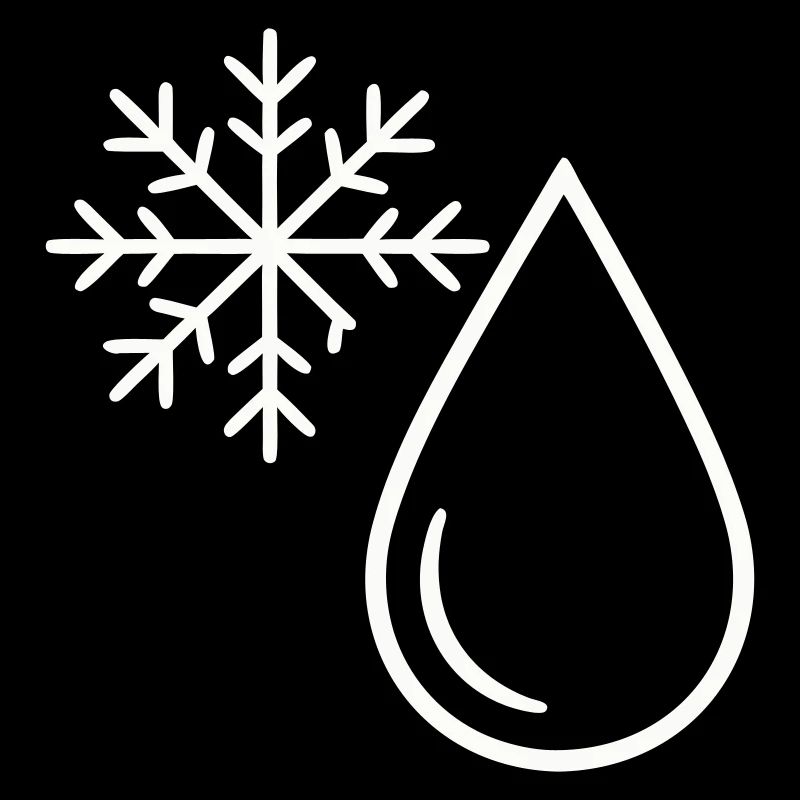 Neige et Goutte Minimaliste