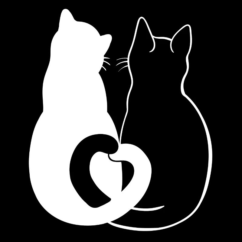Loving Cats Silhouette Art