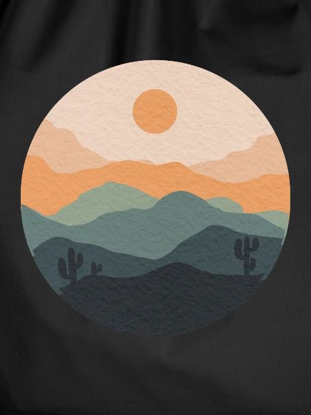 Pastel desert sunset circle