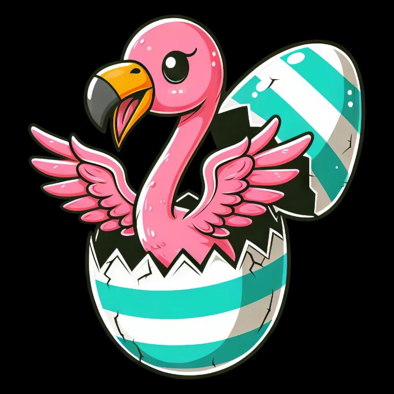 Flamingo Hatches from Easter Egg Easter Surprise