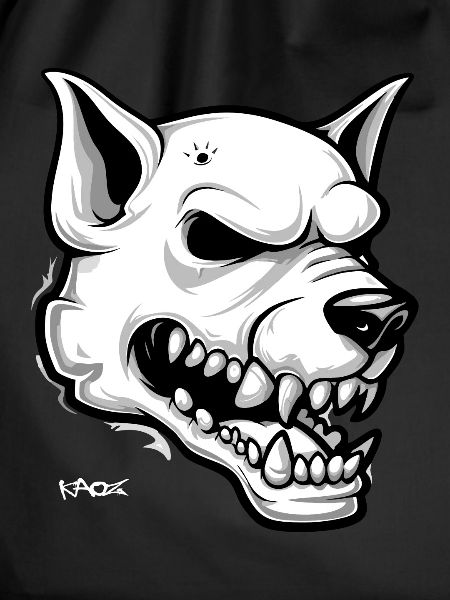 White Dog Skull Skull