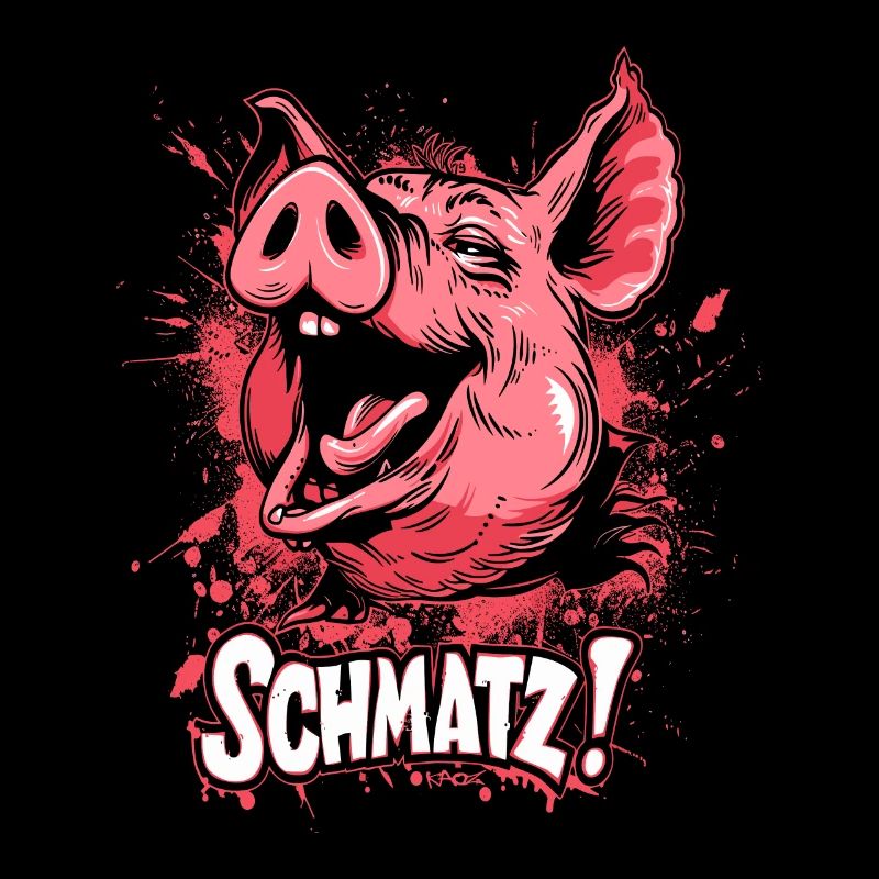 Freches kleines rosa Schwein Küsschen Schmatz