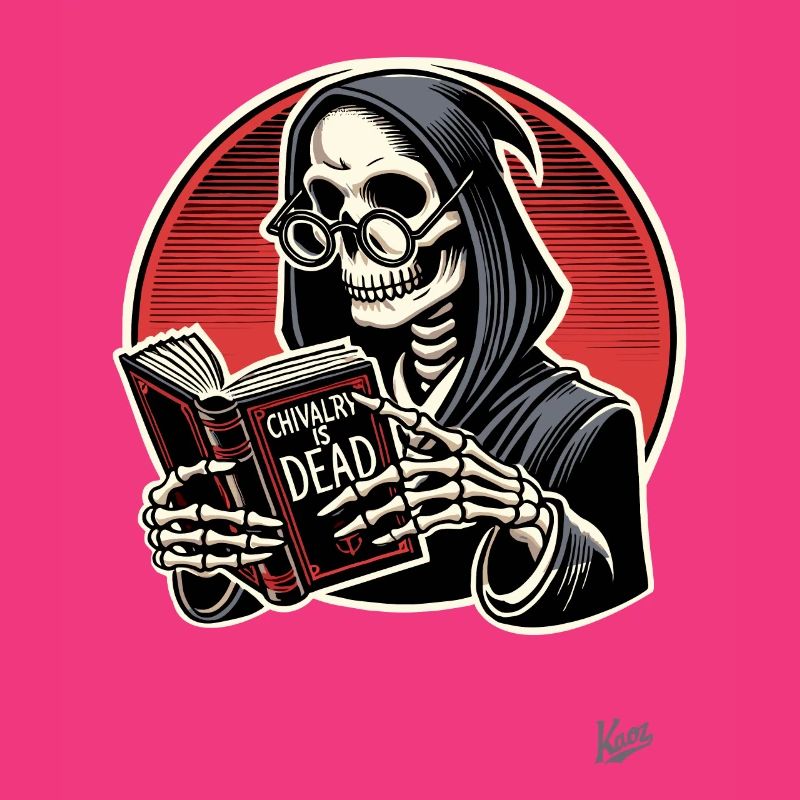 Chivalry is dead – Grim Reaper with book