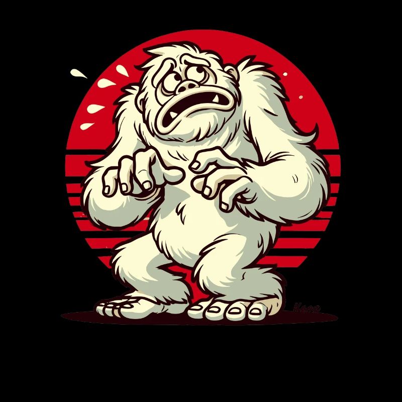 Effrayé drôle Yéti Bigfoot effrayé