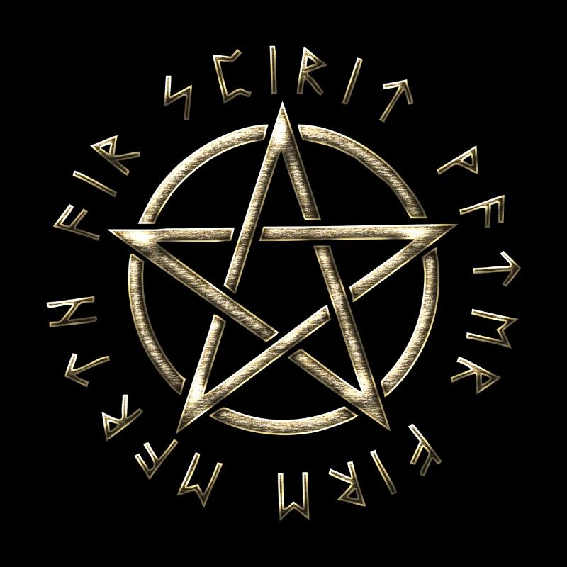 Runic Pentacle, pentagram, protection, runes