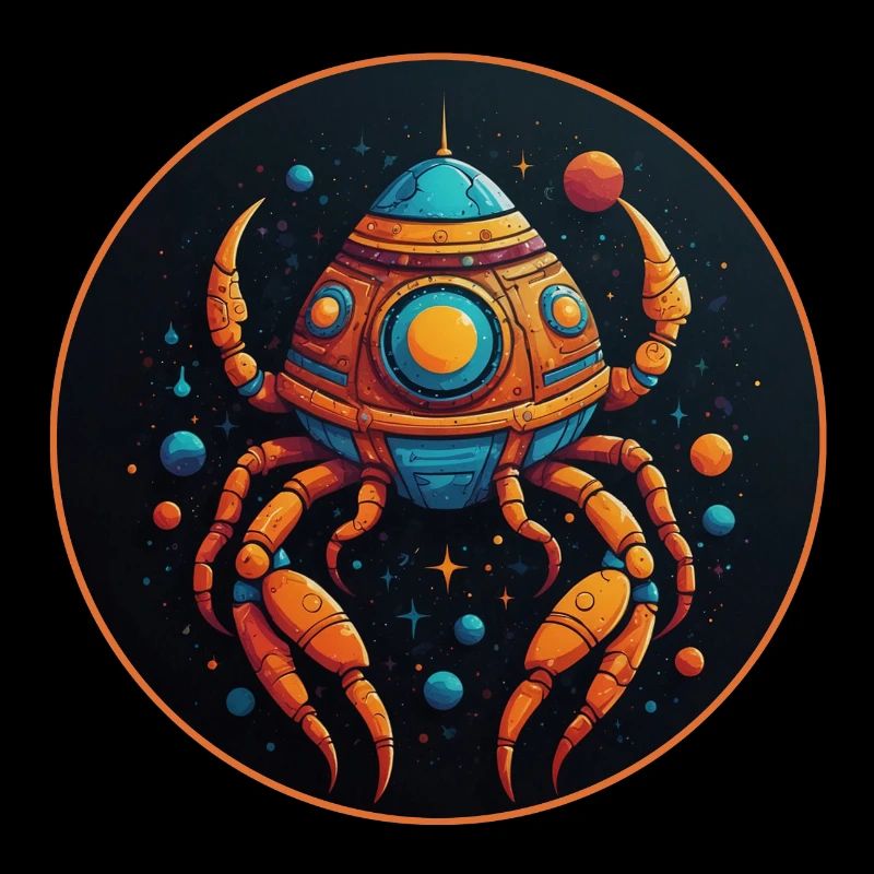 Imaginative whimsical crab spaceship