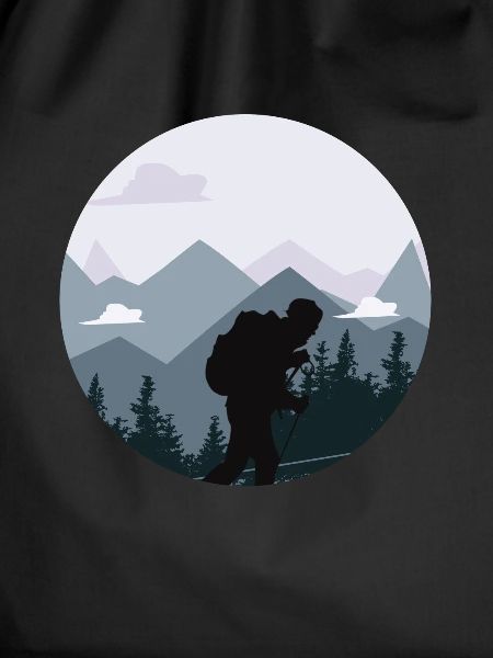 Hiking, mountaineering, hiker silhouette