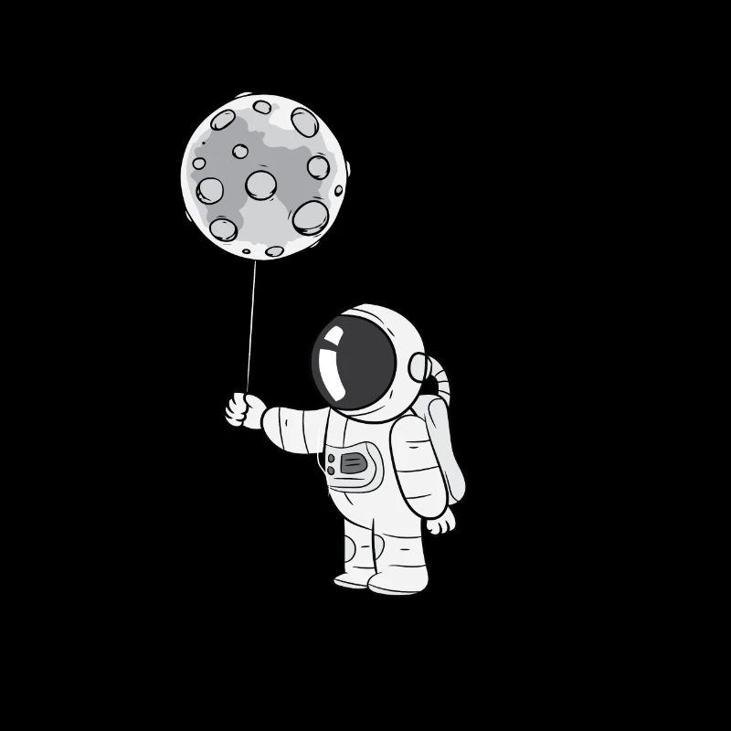 Astronaute avec un ballon de lune