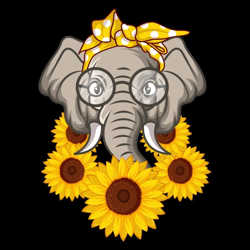 Elefant mit Sonnenblumen Geschenk